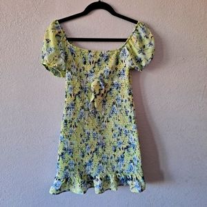 Madden NYC Smocked Cut-Out Dress